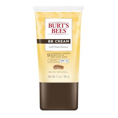Burt&#39;s Bees BB Cream With SPF 15, Broad-Spectrum Sunscreen Tinted Lotion for All Skin Types, 98.9 Percent Natural Origin Skin Care, Medium, 1.7 oz. Tube