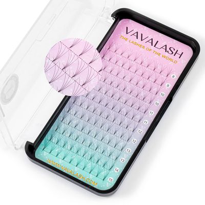Eyelash Extensions 3D 4D 5D 6D 7D 10D Thickness 0.05/0.07/0.1 C/D Curl Eyelashes Short Stem heat bonded Premade Fans Russian Volume Pre-fanned Lash Extensions Supplies (4D-0.07-C-14mm)