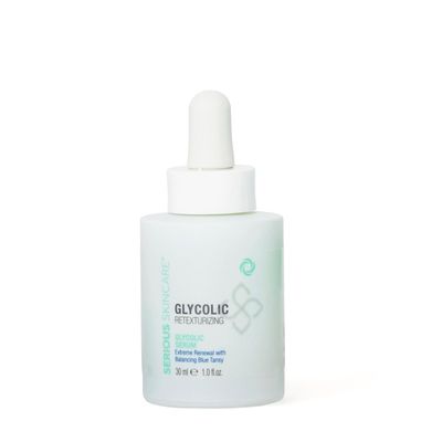 Serious Skincare Glycolic Acid Retexturizing Serum with Balancing Blue Tansy Extract - Diminish Lines &amp; Wrinkles - Soften Rough Skin Texture - AHA - Anti-Aging Skin Treatment - 1 oz.