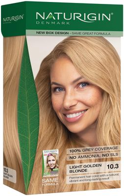 Naturigin Permanent Hair Dye, 10.3 Light Golden Blonde, Ammonia and Paraben Free, up to 100% Gray Hair Coverage, Long Lasting, Vegan, Cruelty Free