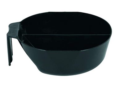 Colortrak Stackable Double Color Bowl (4 Pack), With Divider Perfect for Double Process Color, Measurement Markings Inside Bowl, Stackable for Storage, Black,