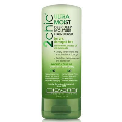 GIOVANNI Ultra-Moist Deep, Deep Moisture Hair Mask - Avocado &amp; Olive Oil, Creamy Hydration Formula, Enriched with Aloe Vera, Shea Butter, Botanical Extracts, No Parabens, Color Safe - 5 oz