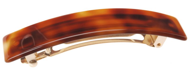 France Luxe Classic Rectangle Hair Barrette, Tortoise - Classic French Design for Everyday Wear
