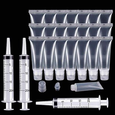 Rolybag 22 Packs Lip gloss Empty Tubes Containers(10ml),Travel empty bottle,Refillable Soft Cosmetic Squeeze Tubes For Women &amp;Girls DIY Lip Gloss Cosmetics