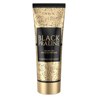 Onyx Black Praline Double Dark Chocolate Tanning Lotion - Advanced Black Bronzer &amp; Sunless Self Tanner Lotion - Instant Dark Results - Deluxe Line - Anti-Orange &amp; Anti-Aging Body Tanning Lotion