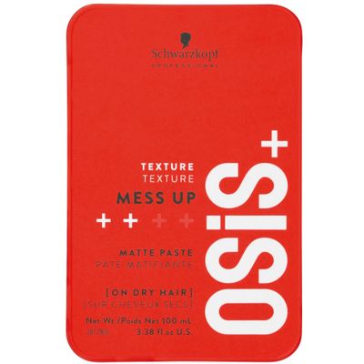 OSiS+ Mess Up - Matte Paste for long-lasting Medium Control, 3.38 oz - Pliable, Moldable Styling Paste with Carnauba Wax and Beeswax - Flexible Styling and Messy Hair Looks