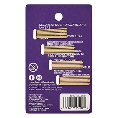 Goody Styling Hair Bobby Pins - 26 Count, Metallic Blonde - Slideproof and Lock-In Place - Suitable for All Hair Types - Pain-Free Hair Accessories for Women and Girls - All Day Comfort