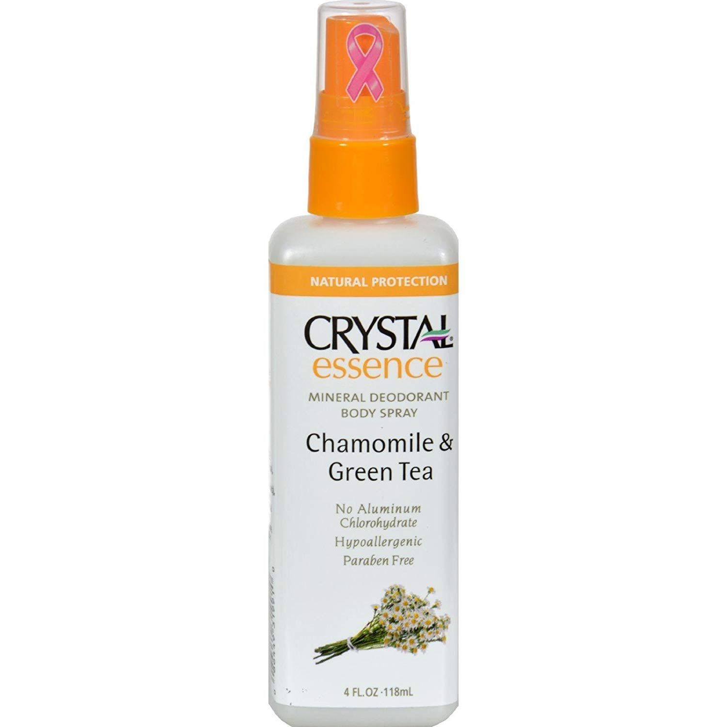 Crystal Essence Mineral Deodorant Spray, Chamomile &amp; Green Tea 4 oz (Pack of 2)