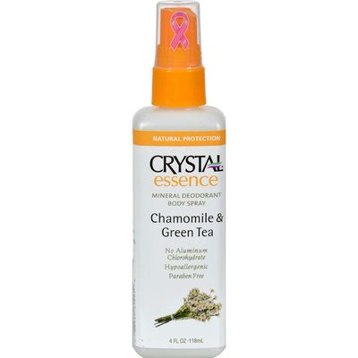 Crystal Essence Mineral Deodorant Spray, Chamomile &amp; Green Tea 4 oz (Pack of 2)
