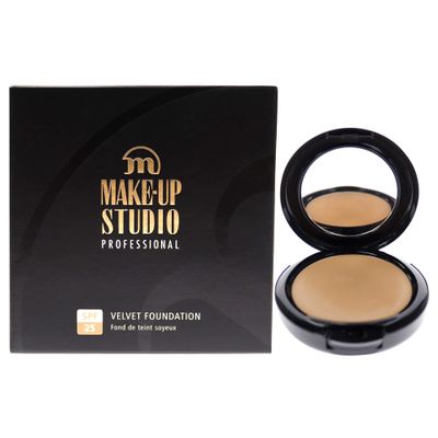 Make-Up Studio Professional Amsterdam Make-Up Velvet Foundation - Silky Smooth Coverage - No Powder Needed - Handy Packaging With Mirror And Sponge - Ideal For On-The-Go - Cb2 Amber - 0.27 Oz