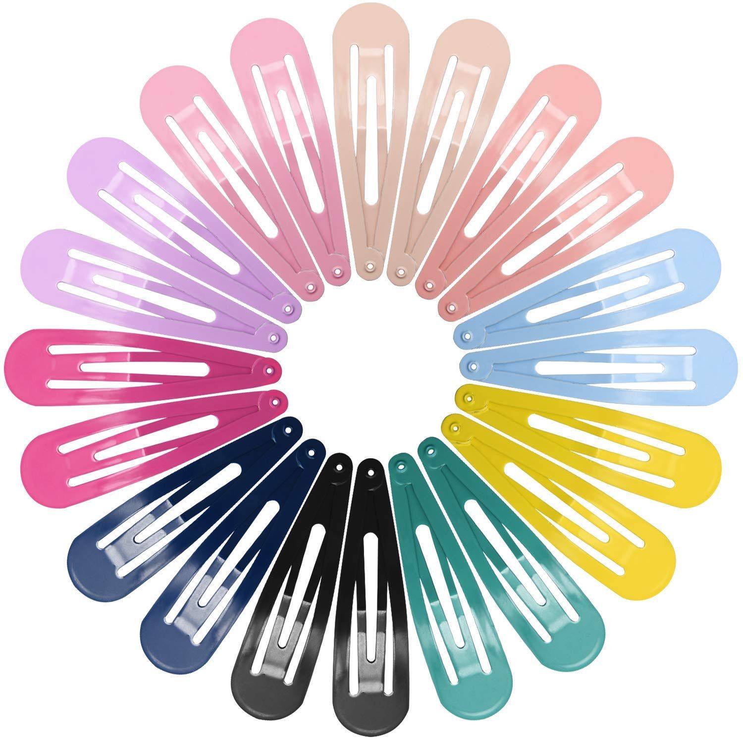 Snap Hair Clips for Women Girls, Funtopia 40 Pcs 7cm / 2.8 Inch Long No Slip Metal Hair Clips, Large Snap Hair Barrettes Hairpins for Thick Hair (Mixed color)