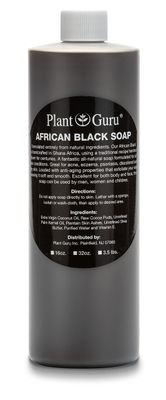 African Black Soap Liquid 16 fl. oz. 100% Raw Pure Natural From Ghana. Acne Treatment, Aids Against Eczema &amp; Psoriasis, Dry Skin, Scars and Dark Spots. Great For Pimples, Blackhead, Face &amp; Body Wash.