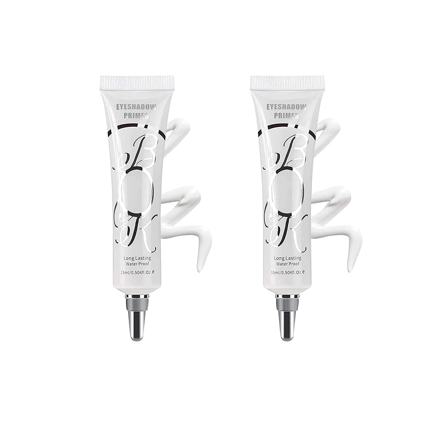 LOKFAR 2 Pack Matte Eyeshadow Primer for Oily Lids White Eyeshadow No Crease Eye Primer Makeup Eyeshadow Base Waterproof &amp; Smudge-proof &amp; Long Lasting Cream Liquid Eye-shadow for All Shadows (Set A)