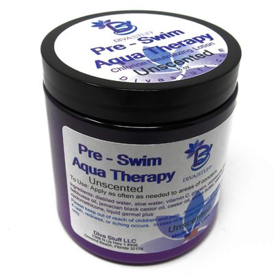 Diva Stuff Pre-Swim Aqua Therapy Chlorine Neutralizing Body Moisturizing Lotion for Swimmers, Protects Skin from Chlorine &amp; Salt Water, 8 oz - Made in the USA, Unscented