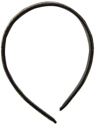 Caravan Wide And Comfortable Leather Basket Weave Headband In Colors