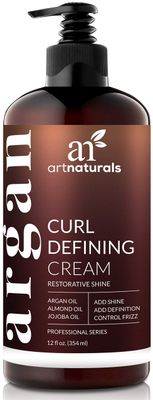 Artnaturals Curl Defining Cream-Moisturizer &amp; Enhancer w/Almond, Jojoba &amp; Argan Oil &amp; Natural Frizz Control - for Wavy &amp; Curly Hair Products - Sulfate Free - 12 Oz for Women and Men