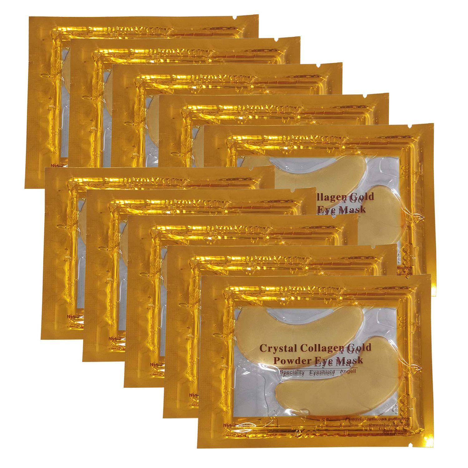 Vandarllin 24K Gold Powder Gel Collagen Eye Masks Sheet Patch, Anti Aging, for Bags,Dark Circles and Puffiness,Anti Wrinkle,Moisturising,Hydrating for Blackheads (20Pairs)