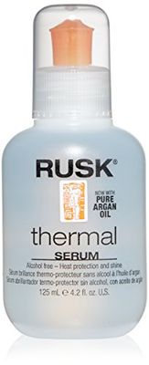 RUSK Designer Collection Thermal Serum with Argan Oil, 4.2 Oz, Alcohol-Free, Heat Protection and Shine, Frizz Eliminator, Great for Conditioning and Incredible Shine