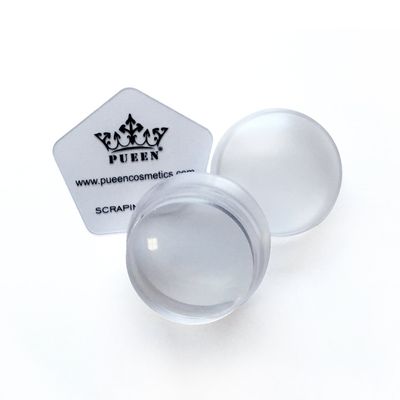 PUEEN 3.5cm Upgraded HD Chunky Clear Transparent Soft Stamper and Scraper Set - Nail Art - Stamping Tools - Clear - BH000706
