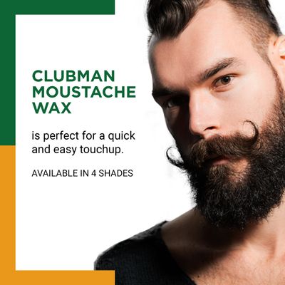 Clubman Moustache Wax Hang Pack - Black, 0.5 oz