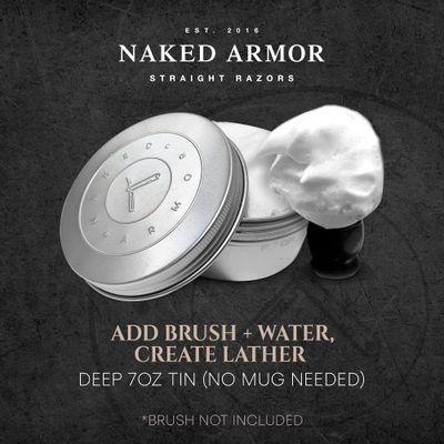 Handmade Natural Organic Shave Soap - Large 7oz Tin Shaving Soap, Shave Soap For Men With Dry Sensitive Skin, Made With Olive Oil, Coconut Oil, Palm Oil, Shea Butter, Beeswax, Creamy Lather (Neutral)