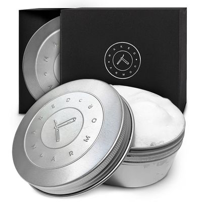 Handmade Natural Organic Shave Soap - Large 7oz Tin Shaving Soap, Shave Soap For Men With Dry Sensitive Skin, Made With Olive Oil, Coconut Oil, Palm Oil, Shea Butter, Beeswax, Creamy Lather (Neutral)