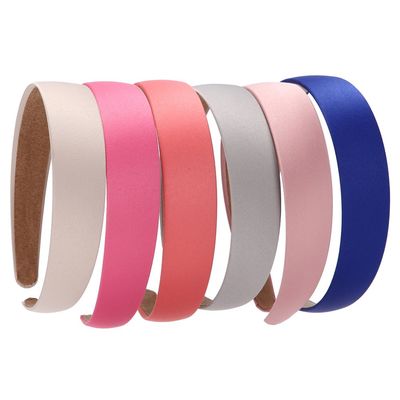 LONEEDY 6 Hard Headbands, 1 Inch Wide Non-slip Ribbon Hairband for Women (6 PCS Bright Colors)