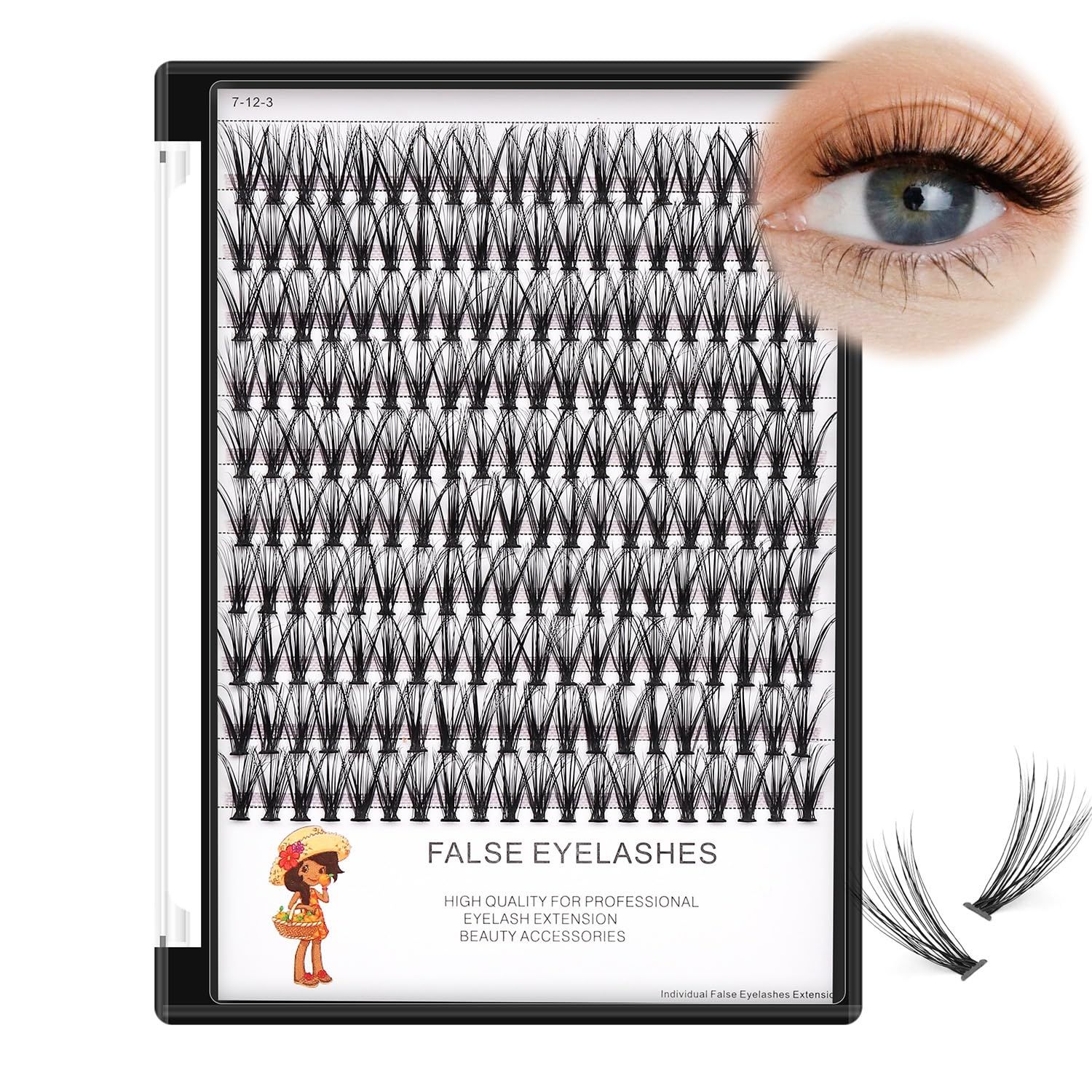 Bodermincer 200pcs/Pack C Curl 20 Root Thickness 0.07mm Professional Makeup Individual Lash Cluster Black Individual Cluster Eye Lashes Grafting Fake False Eyelashes Lash Clsuter Wispy (11mm)