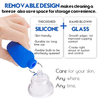 4 PCS Glass Facial Cupping Set | Silicone Vacuum Suction | Cupping Massage Therapy | A Kit for Anti Cellulite, Anti Wrinkle and Instantly Ageless Skin | for Eyes, Face and Body