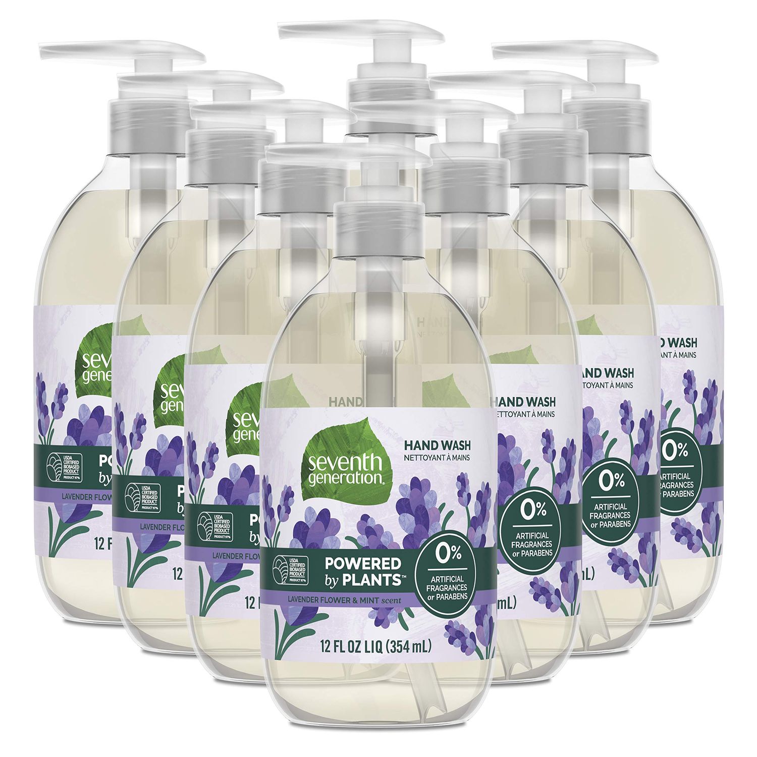 Seventh Generation Hand Soap, Lavender Flower &amp; Mint, 12 oz, 8 Pack (Packaging May Vary)
