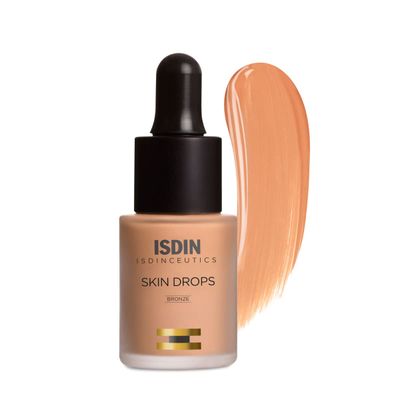 ISDIN Skin Drops, Face and Body Makeup Lightweight and High Coverage Foundation, Bronze Shade for Medium Skin Tone