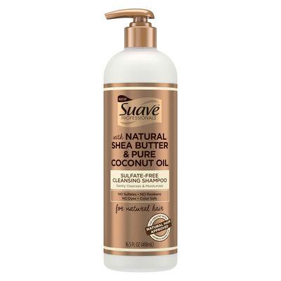 Suave Professionals Natural Shea Butter &amp; Pure Coconut Oil Sulfate-Free Cleansing Shampoo,16.5 Fluid Ounces
