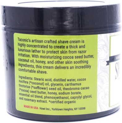 Taconic Shave Cream - Highly Concentrated Shaving Cream for Men and Women - 4 oz. Moisturizing Shaving Cream Tub with Skin Soothing Ingredients - Tequila Lime