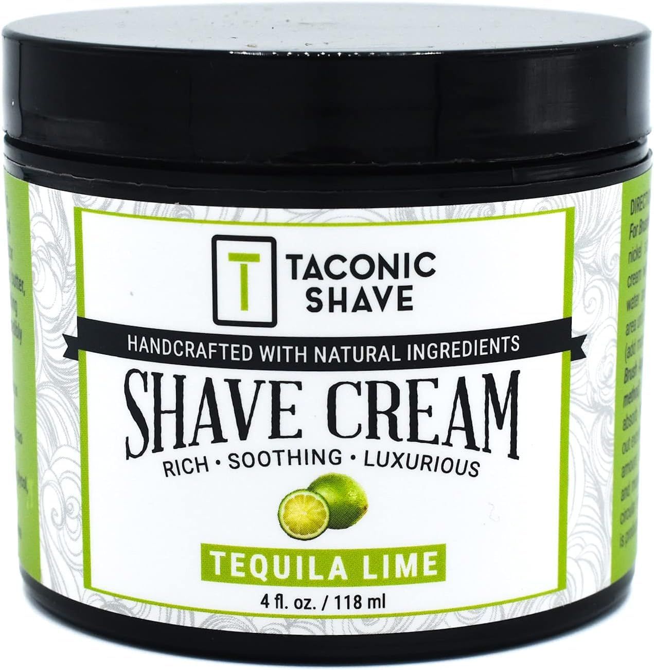 Taconic Shave Cream - Highly Concentrated Shaving Cream for Men and Women - 4 oz. Moisturizing Shaving Cream Tub with Skin Soothing Ingredients - Tequila Lime