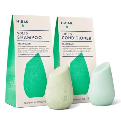 HiBAR - Maintain Shampoo &amp; Conditioner Set - For Well-Balanced Hair - Cleanse &amp; Nourish - Honey, Shea Butter, Coconut Oil &amp; Vitamin B5 - Plastic, Soap, Paraben &amp; Sulfate-Free -Color Safe -2 Solid Bars