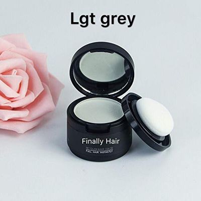 Finally Hair Waterproof Gray Dab-on Hair Fibers & Hair Loss Concealer, Hairline Creator, Eye Brow Enhancer, and Beard Filler. Dab-on Hair Fiber Shadow Powder (Grey)