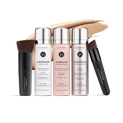 MagicMinerals AirBrush Foundation Set by Jerome Alexander - Complete 5pc Spray Makeup Set with Foundation, Primer, and Setting/Finishing Spray - for Smooth, Radiant Skin (Fair)