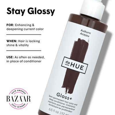 dpHUE Gloss+, Auburn - 6.5 oz (8-12 Applications) - Semi-Permanent Hair Color &amp; Conditioner - Lasts Up to Eight Washes - Paraben, SLS &amp; SLES Sulfate Free - Vegan, Leaping Bunny Certified