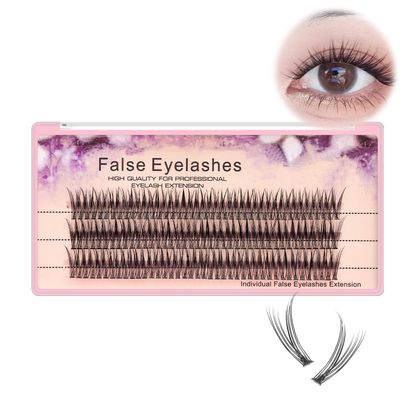 Bodermincer 120pcs 0.10mm Thickness Handmade Fish Tail False Lahses Thick Natural Long Black Individual False Eyelashes Fake Eye Lashes Extensions Makeup Tool (16mm)