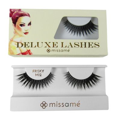 Missam FRISKY Glamour Flare False Eyelashes Set Handmade with Premium Synthetic Fibers, Black, 1 Pair