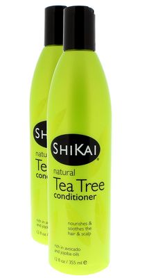 ShiKai - Natural Tea Tree Oil Conditioner, Made With Essential Oils Of Peppermint &amp; Tea Tree To Refresh &amp; Stimulate Hair &amp; Scalp, Soap-Free Alternative (12 Ounces, Pack of 2)