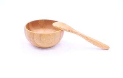 1Set(Bowl+Spoon) Bamboo Homemade Facial PACK Bowl with Mixing Spoon Spatula-DIY Face Skin Care Cosmetic Makeup Beauty Tool Facial Cream Cosmetic Storage Containers Jars Pots