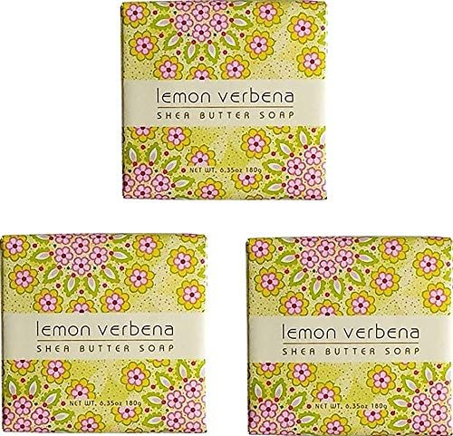 Greenwich Bay Cleansing Spa Soap, Shea Butter, and Cocoa Butter. Blended with Loofah and Apricot Seed, No Parabens, No Sulfates 6.35 Ounce (3 Pack) (Lemon Verbena)