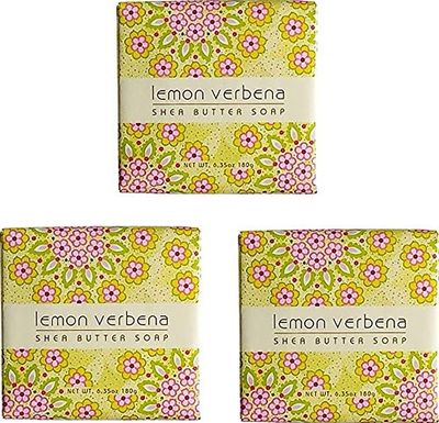 Greenwich Bay Cleansing Spa Soap, Shea Butter, and Cocoa Butter. Blended with Loofah and Apricot Seed, No Parabens, No Sulfates 6.35 Ounce (3 Pack) (Lemon Verbena)