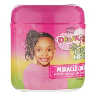 African Pride Dream Kids Olive Miracle Creme Anti-Breakage Hair Strengthener - Helps Strengthen, Condition &amp; Protect Hair, Contains Olive Oil, 6 Oz