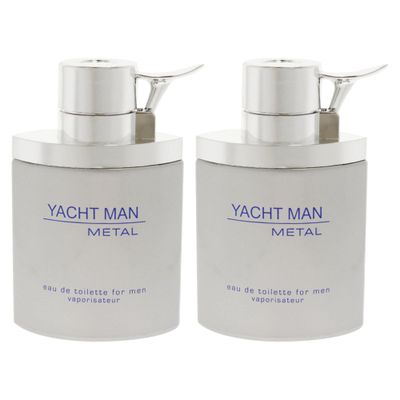 Myrurgia Yacht Man Metal EDT Spray Men 3.4 oz Pack of 2
