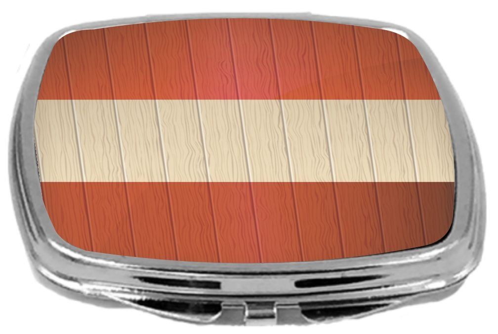 Rikki Knight Compact Mirror on Distressed Wood Design, Austria Flag, 3 Ounce