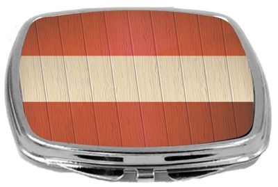 Rikki Knight Compact Mirror on Distressed Wood Design, Austria Flag, 3 Ounce