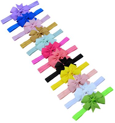 Stretchy Headwear Headband Grosgrain Ribbon Flower Shape Hair Bows Accessories for Baby and Newborn Girls (2)
