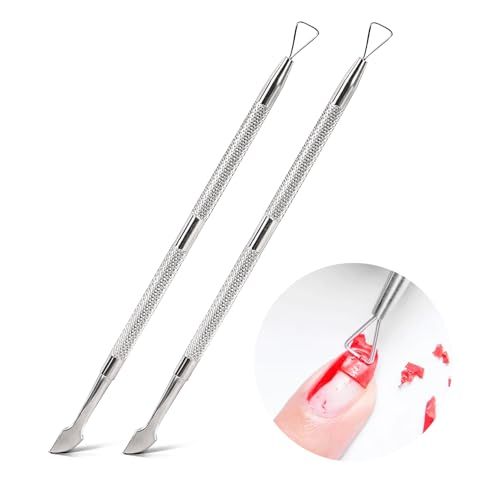 Nail Cuticle Pusher - Stainless Triangle Gel Nail Polish Remover Cuticle Peeler Scraper Remover Tool for Fingernails and Toenails